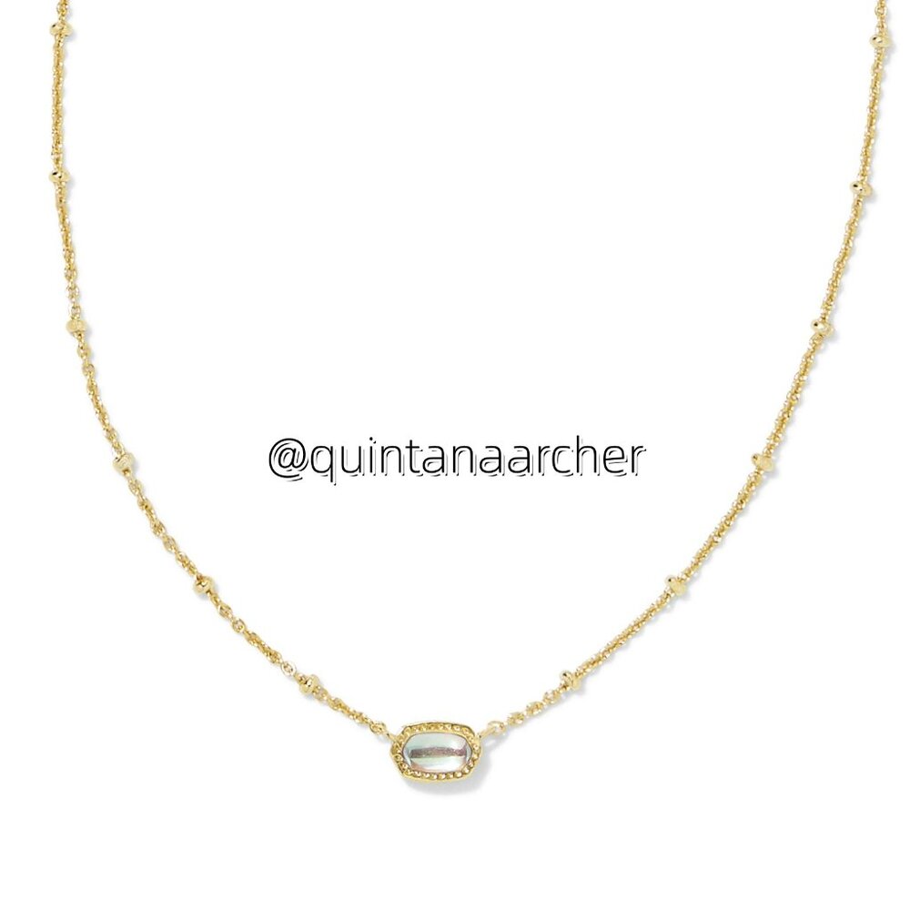 Mini Elisa Gold Satellite Short Pendant Necklace in Dichroic Glass